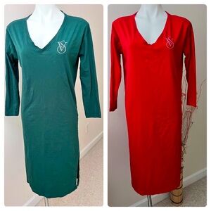 Victorias Secret Cotton long sleeved midi sleepdress ( set of 2)